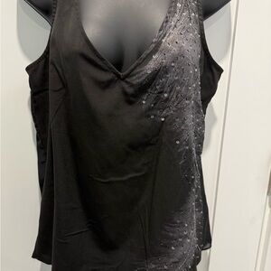 Guess Black V-Neck Sleeveless Camisole with Sequin Accent